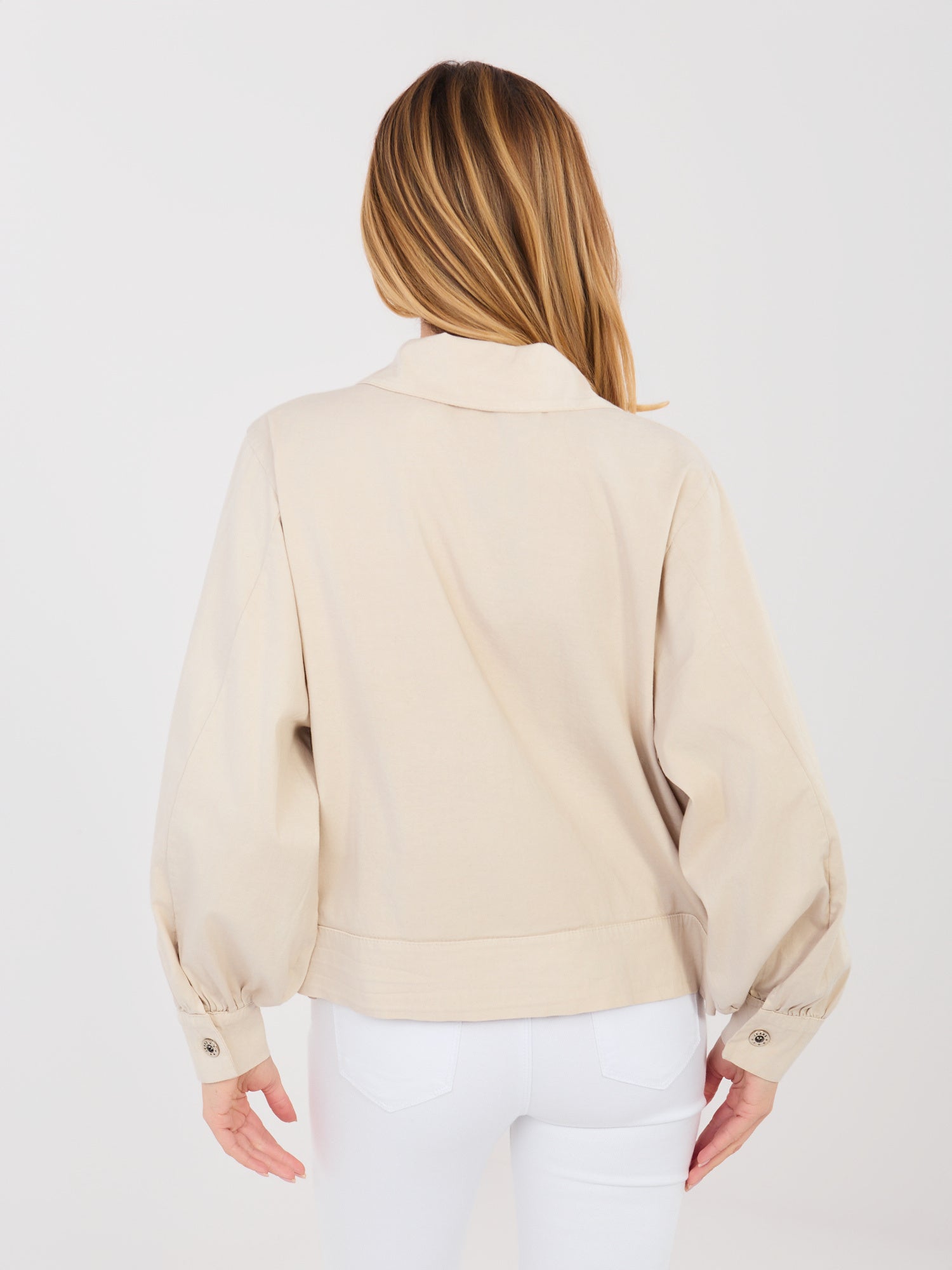 RUE PARIS Beżowa koszula oversize z bawełny