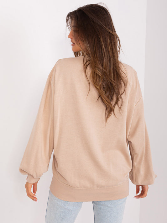 Beżowa bluza bez kaptura o kroju oversize