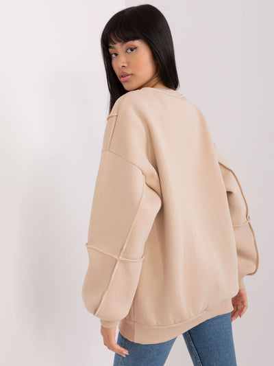 Beżowa bluza oversize bez kaptura