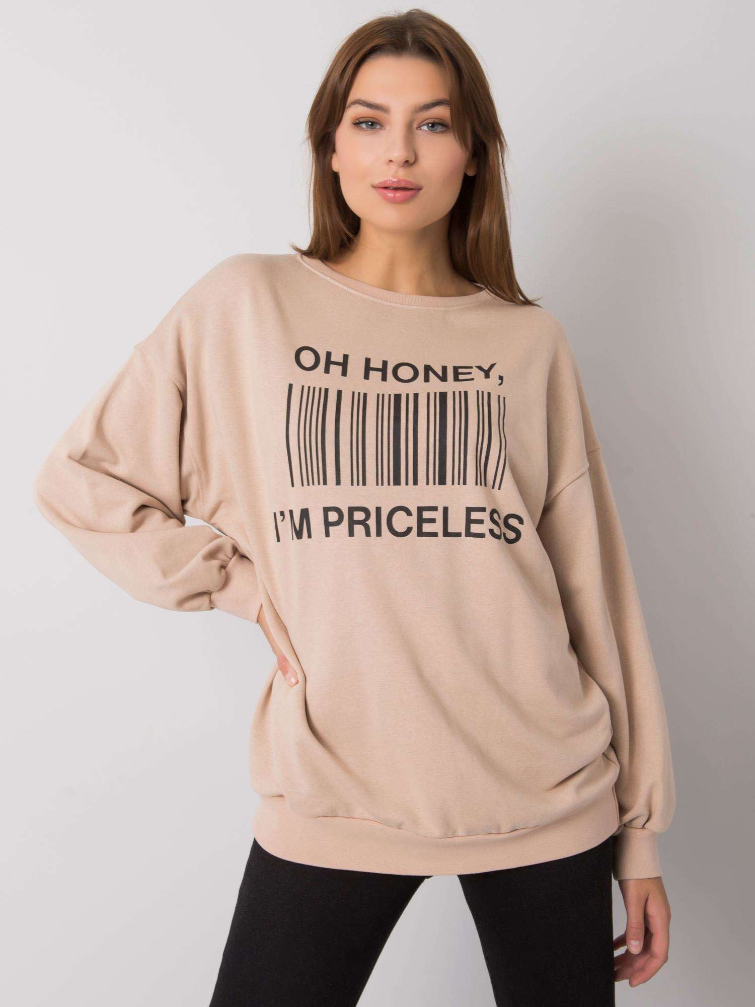 Beżowa bluza z printem