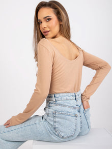 Beżowy longsleeve damski