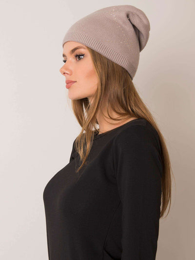 RUE PARIS Beżowa czapka beanie