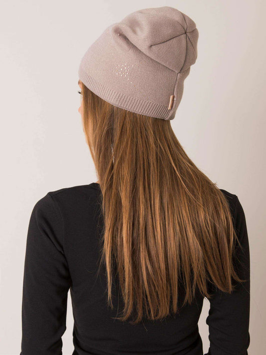 RUE PARIS Beżowa czapka beanie