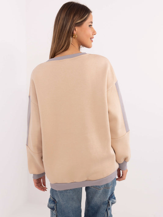 Beżowa bluza bez kaptura o kroju oversize