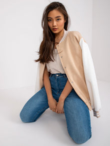 Beżowa bluza bomber