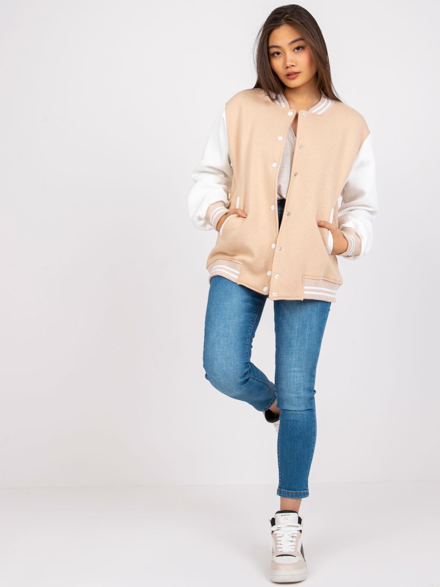 Beżowa bluza bomber