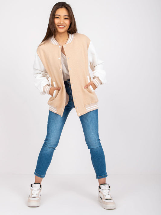 Beżowa bluza bomber