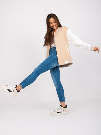 Beżowa bluza bomber
