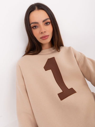 Beżowa bluza bez kaptura o kroju oversize