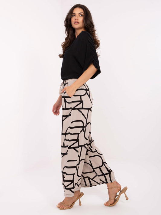 SUBLEVEL Beżowe letnie spodnie 7/8