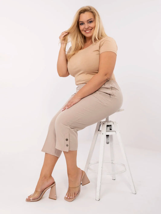 Beżowe rybaczki plus size