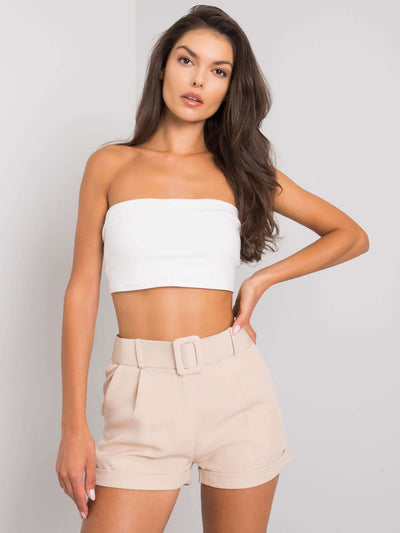 Beżowe eleganckie szorty damskie