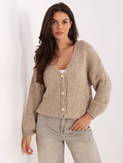RUE PARIS Beżowy sweter z domieszką wełny