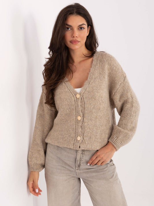 RUE PARIS Beżowy sweter z domieszką wełny