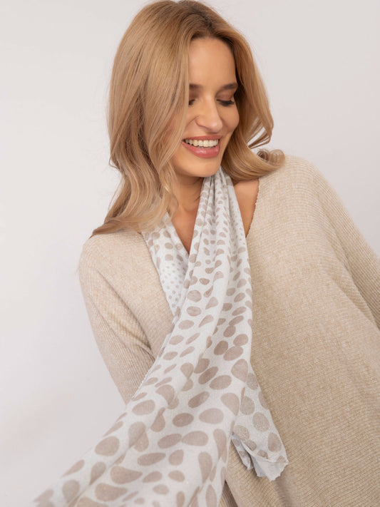 Beżowy sweter oversize z dekoltem V
