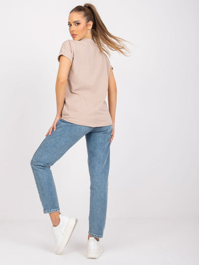 Beżowy t-shirt basic