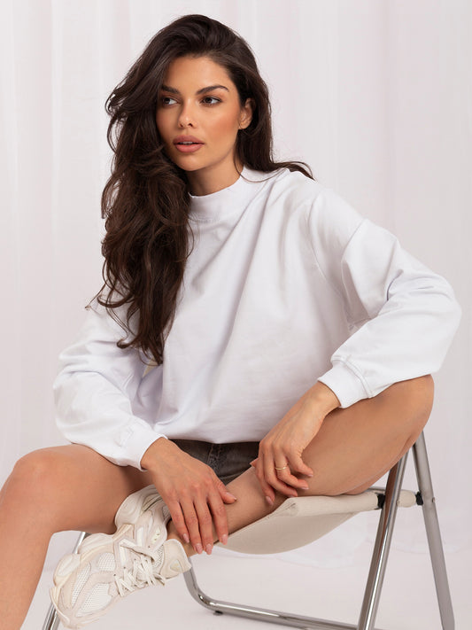 Biała bawełniana bluza basic