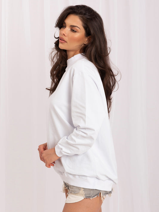 Biała bawełniana bluza basic