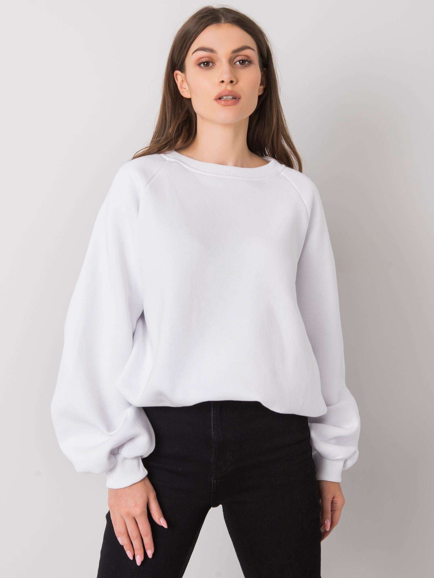 RUE PARIS Biała gładka bluza