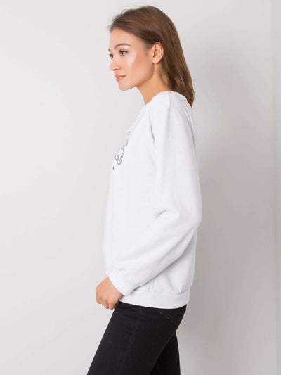 RUE PARIS Biała bluza bez kaptura