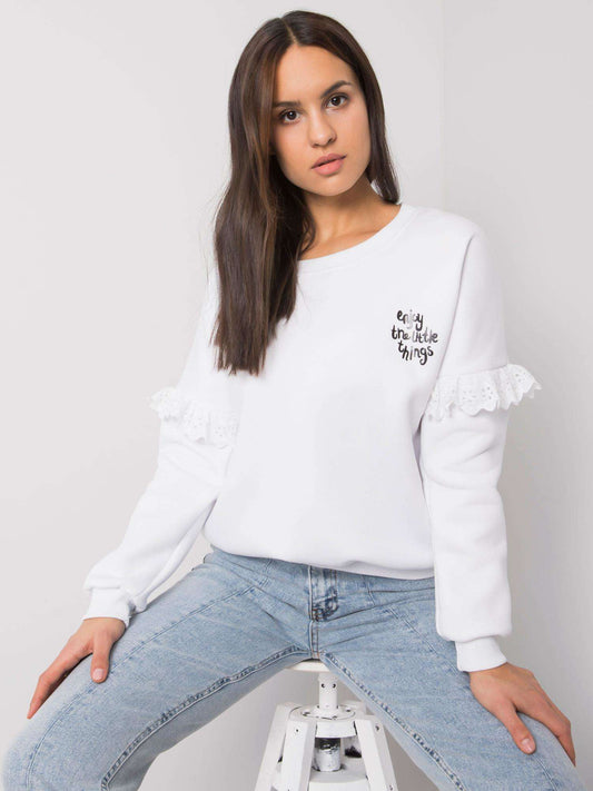 RUE PARIS Biała bluza z falbankami