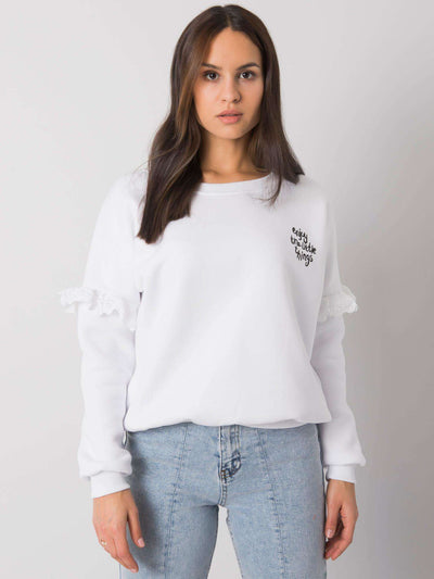 RUE PARIS Biała bluza z falbankami
