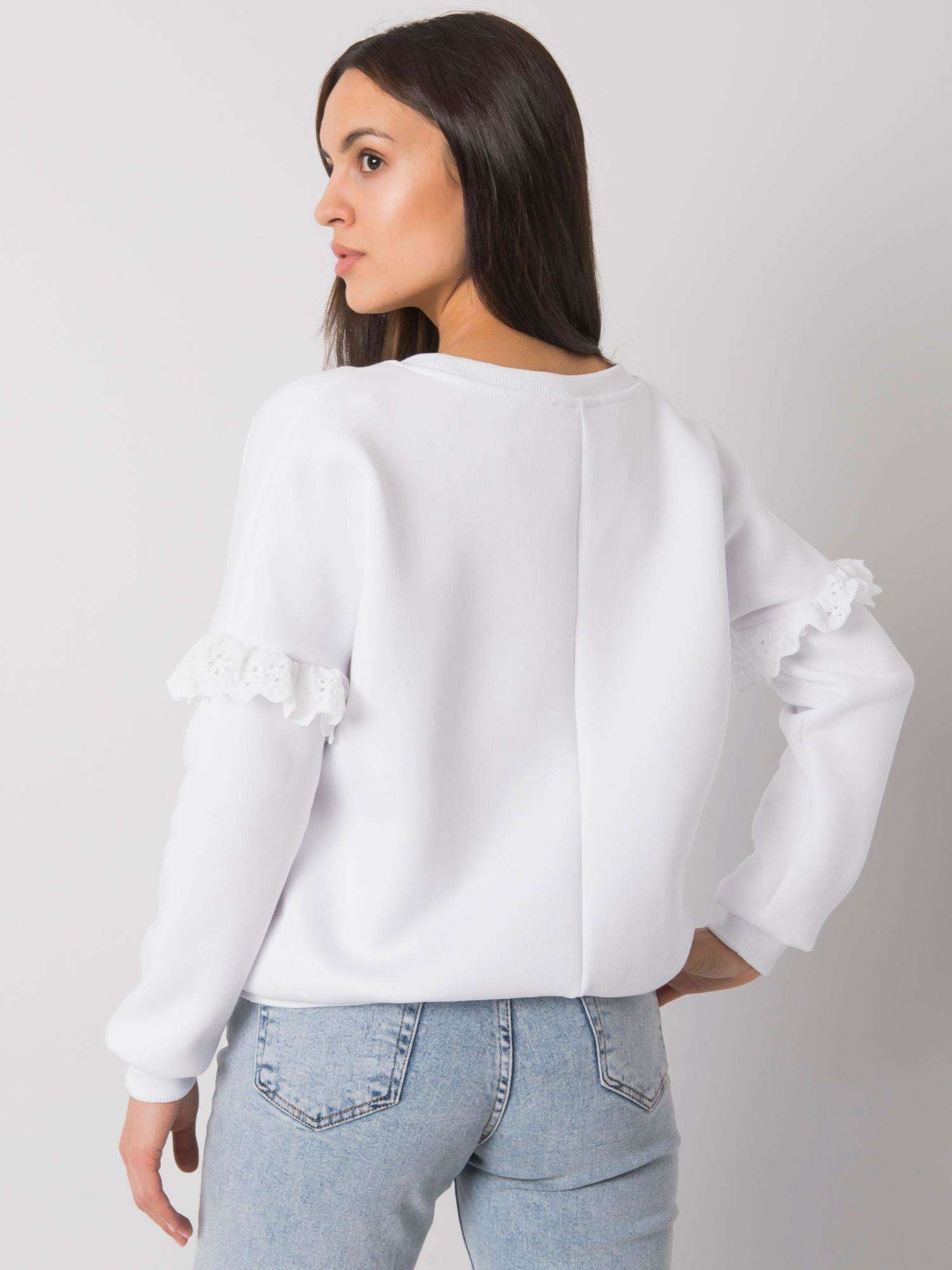 RUE PARIS Biała bluza z falbankami