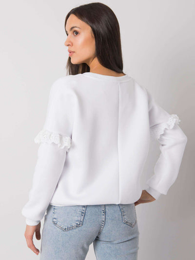 RUE PARIS Biała bluza z falbankami
