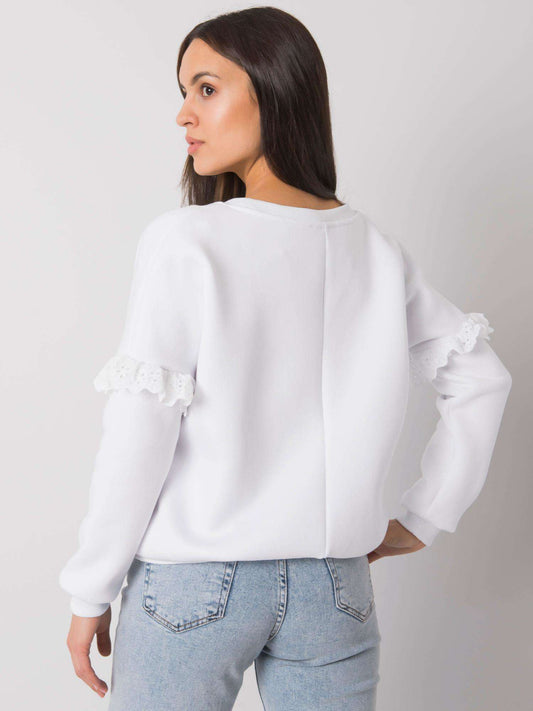 RUE PARIS Biała bluza z falbankami