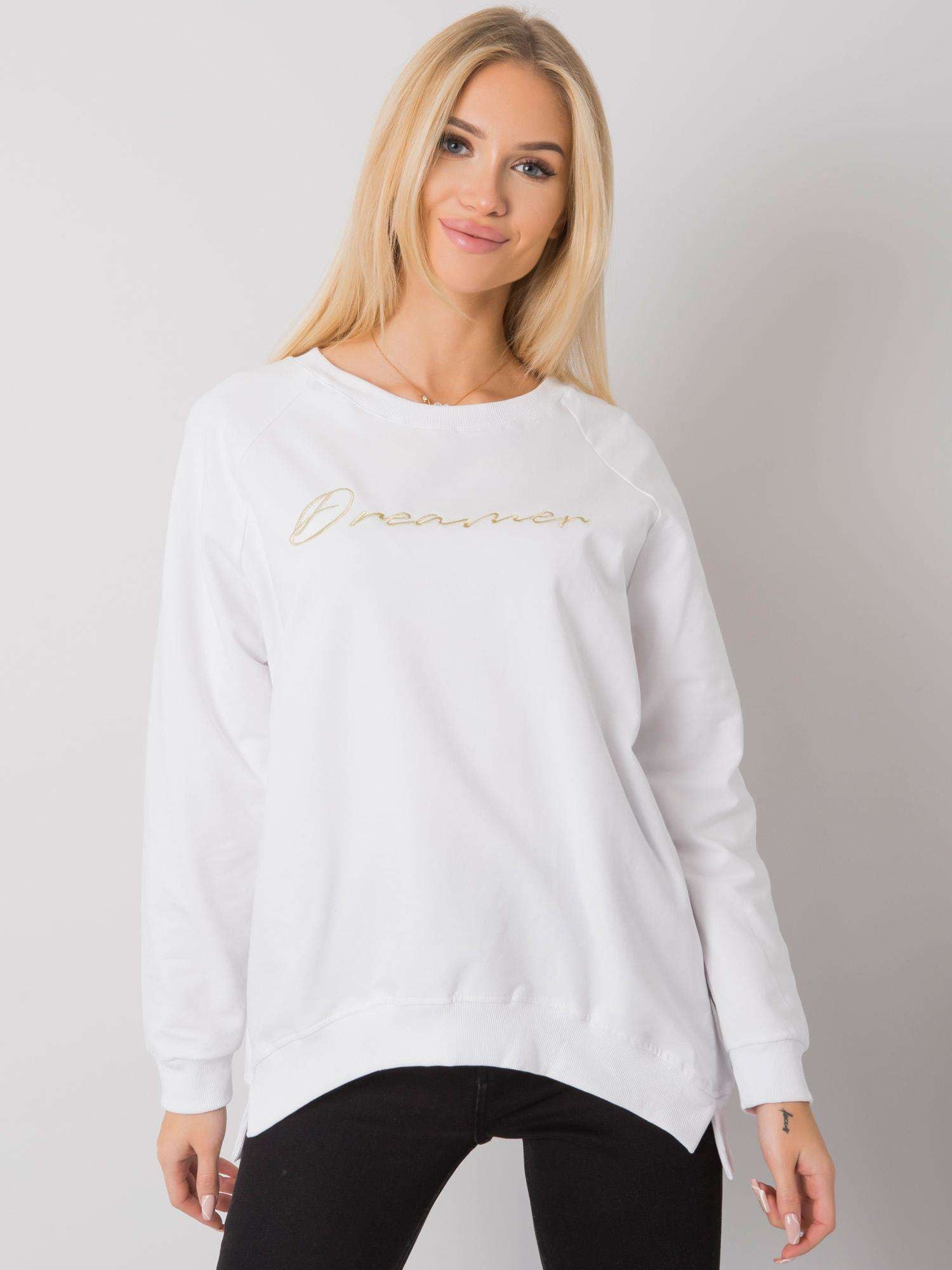 RUE PARIS Biała bluza bawełniana damska