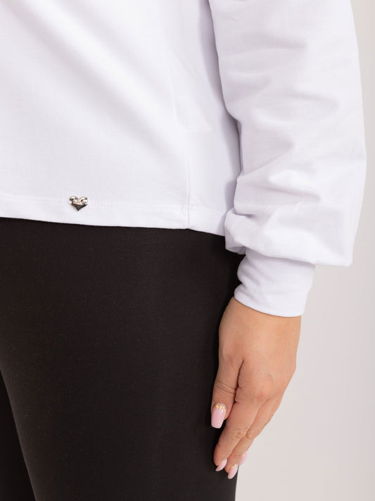Biała gładka bluza plus size