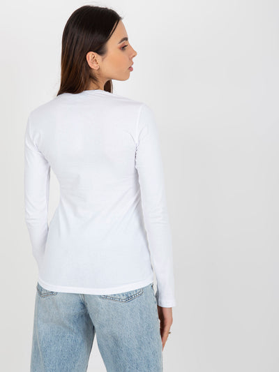 Biała bluzka basic longsleeve z bawełny
