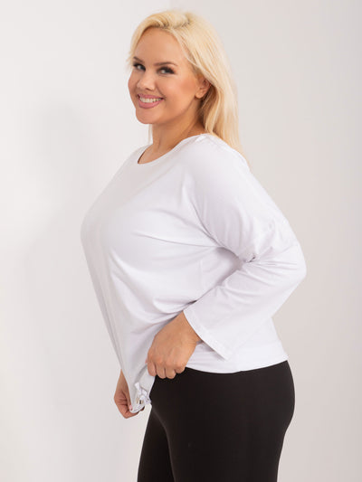 Biała bluzka plus size z bawełny