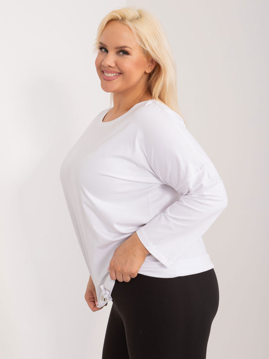 Biała bluzka plus size z bawełny