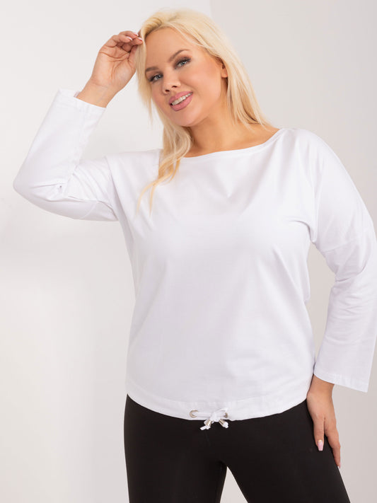 Biała bluzka plus size z bawełny