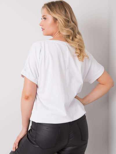 Biała bluzka plus size z haftem