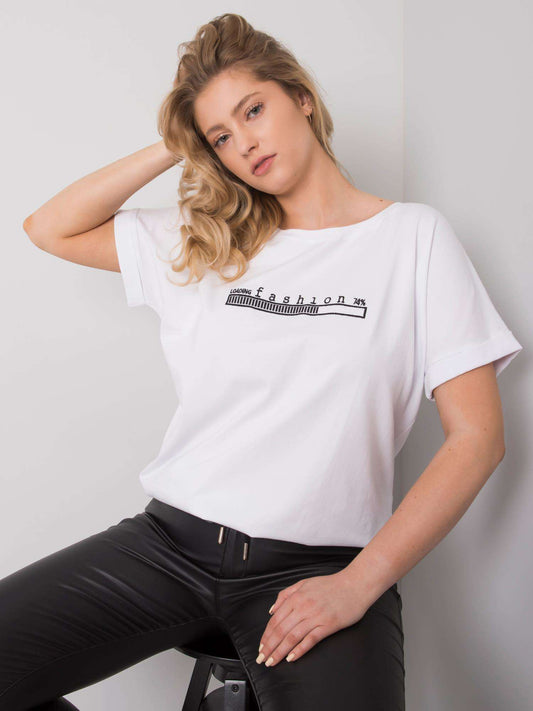 Biała bluzka plus size z haftem