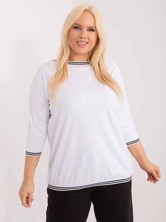 Biała bluzka plus size ze ściągaczami