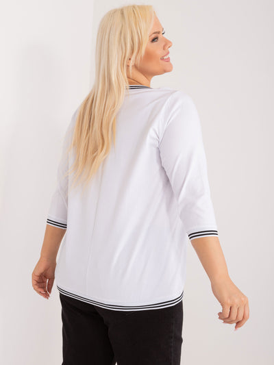 Biała bluzka plus size ze ściągaczami