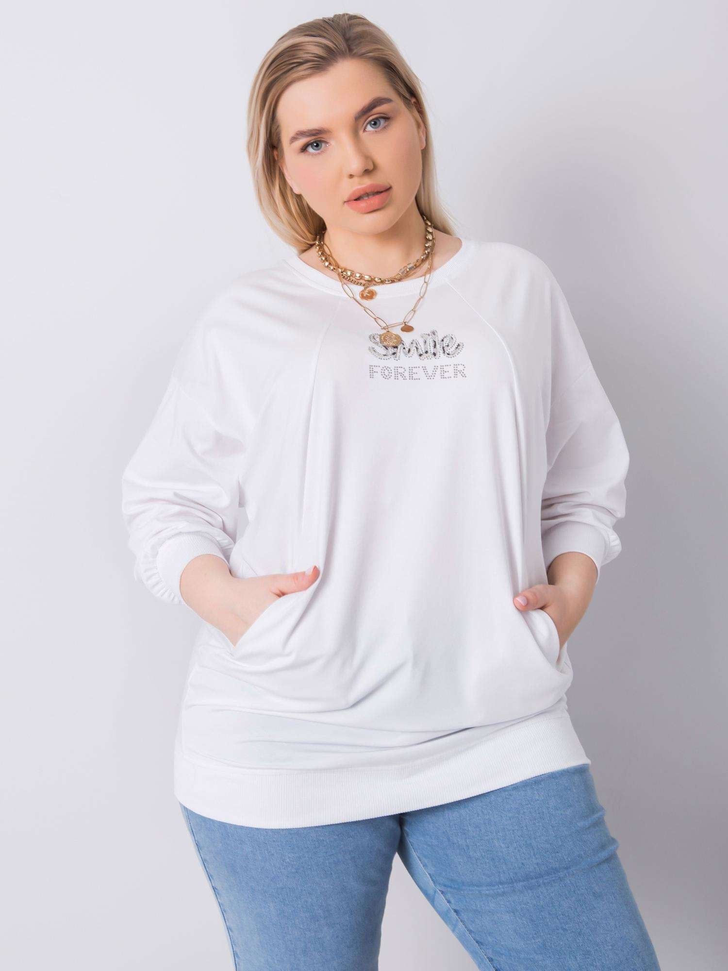 Biała bluzka plus size z bawełny