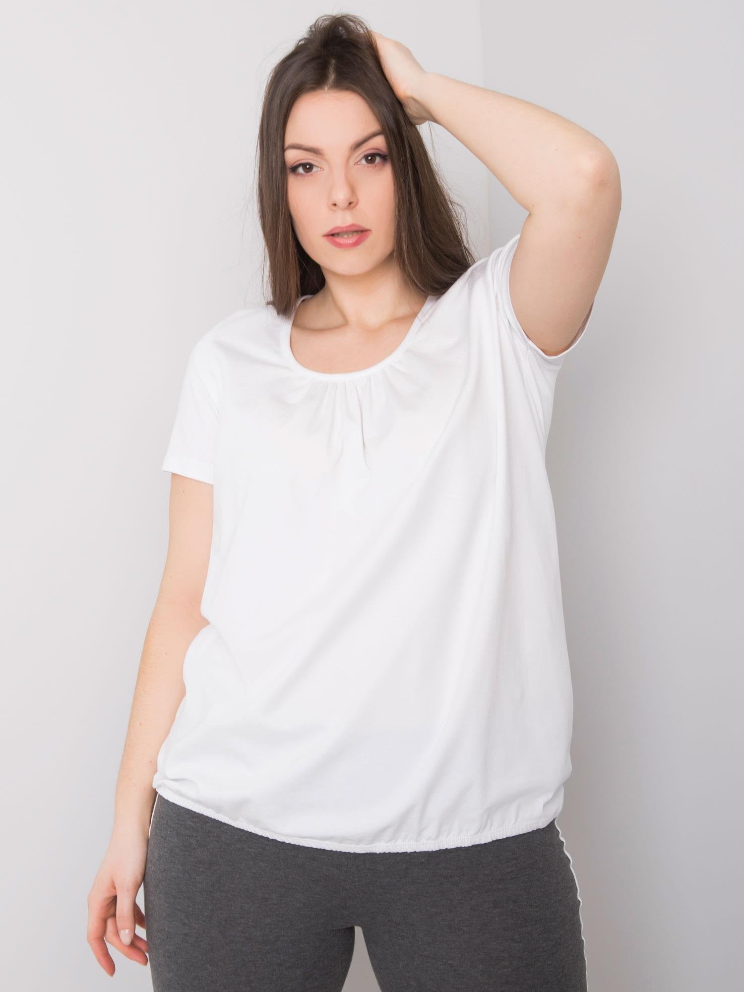 Biała bawełniana bluzka plus size