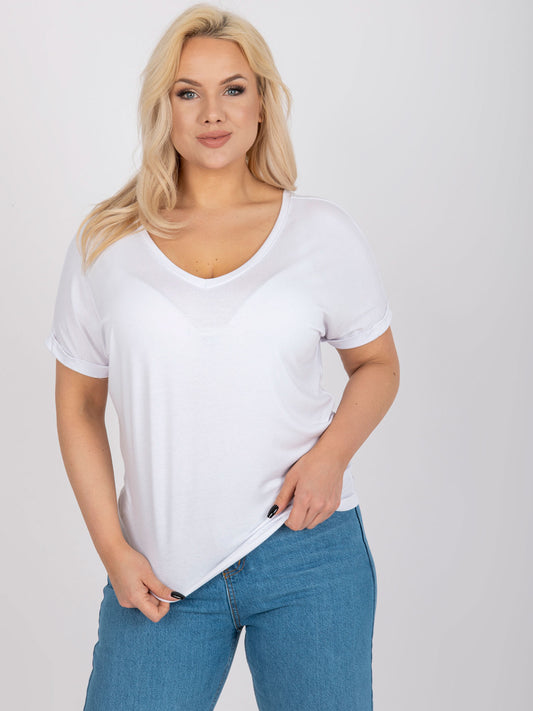 Biała bluzka plus size z wiskozy