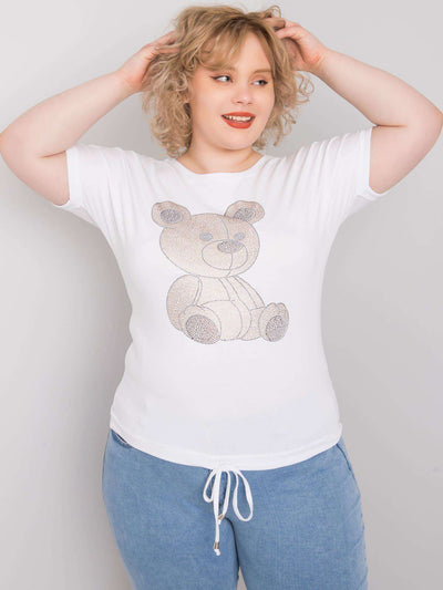 Biała bluzka plus size z troczkami