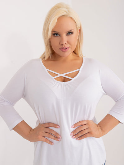 Biała wiskozowa bluzka plus size