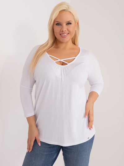 Biała wiskozowa bluzka plus size