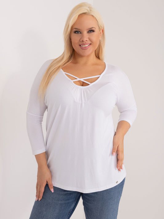 Biała wiskozowa bluzka plus size