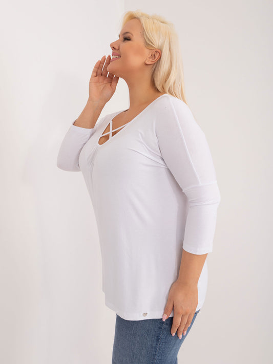 Biała wiskozowa bluzka plus size