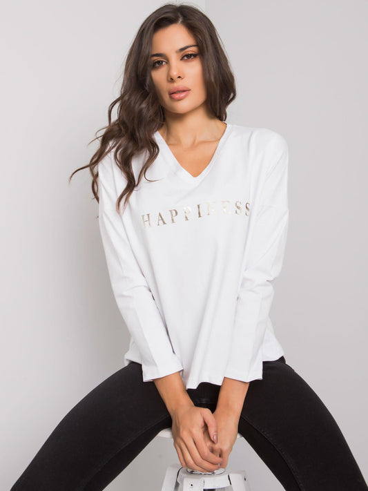 RUE PARIS Biały longsleeve damski