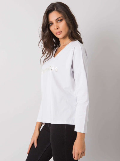 RUE PARIS Biały longsleeve damski