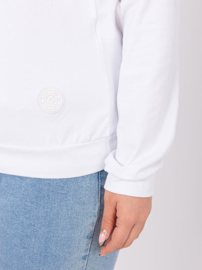 Biała damska bluzka plus size z naszywką